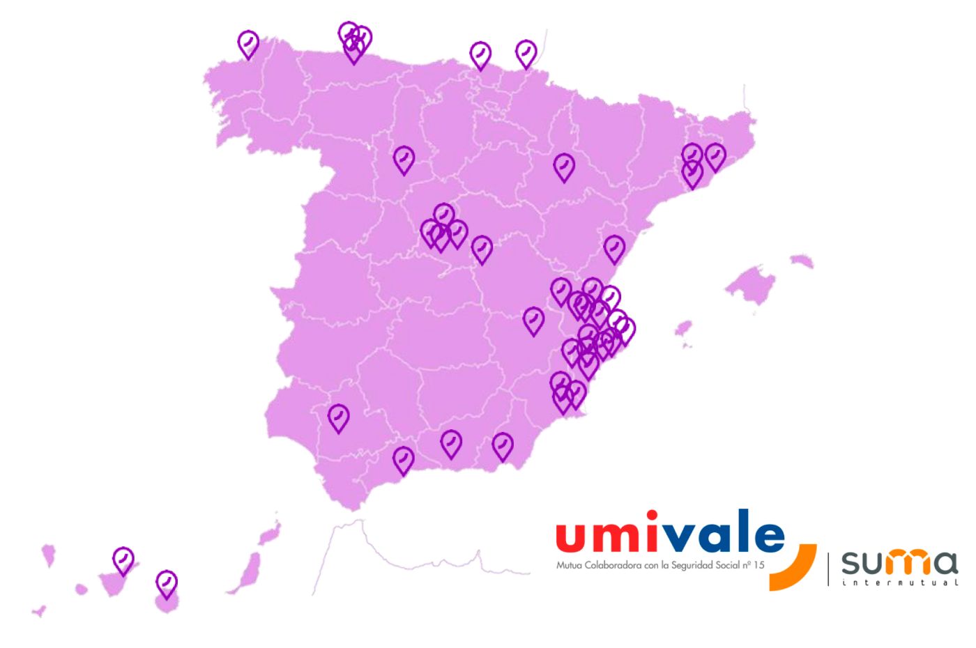 mapa umivale puntos violeta