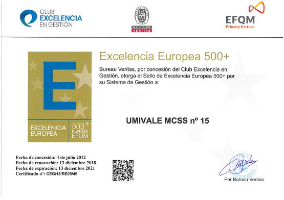Certificado EFQM 2018